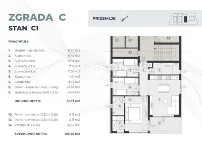Stan C1 – Zgrada C (Prizemlje) - 7