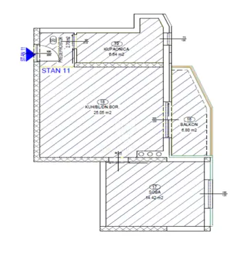 Apartment, Kastav-Brestovice, 2 rooms and loggia - 3