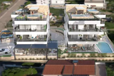 Island Pag - apartment in a new building, 60 m from the sea