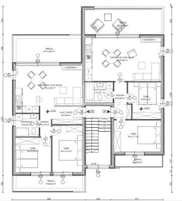 Građevinsko zemljište, Okrug Gornji - projekt vile s 5 jedinica - 5