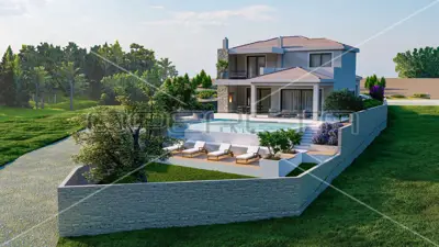 Vila 298 m², Debeljak kod Sukošana, pogled na more