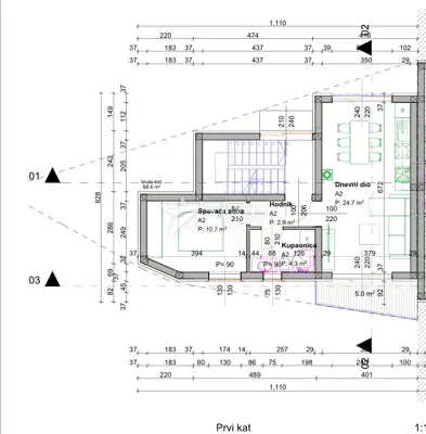 Wohnung 48,1 m², Tribalj - Neubau mit Balkon und Parkplatz - 3