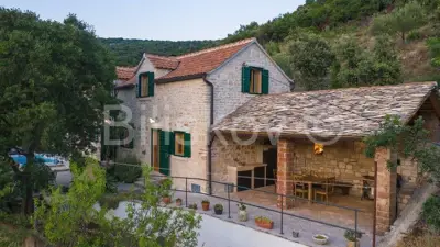 Brač, Dol, prodaja samostojeća kuća, bazen - 2