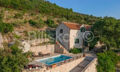 Brač, Dol, detached house for sale, swimming pool