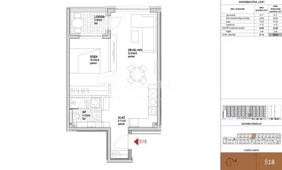 Apartment 46.2 m², Dugave - 2 rooms, new construction - 4