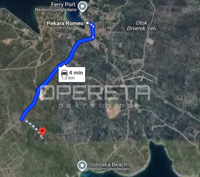 Poljoprivredno zemljište 1.136 m², Drvenik Veliki, pogled na more - 2