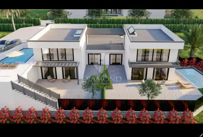 Semi-detached villa on Krk, Brzac - pool and roof terrace