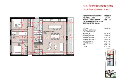Zagreb, Kvatrić - Stan u visokokvalitetnoj novogradnji 157,48 m² - 2