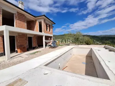 House in Jakomići, Pićan - pool and view of Učka - 12