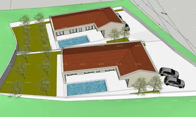 Prodaja - dva građevinska zemljišta s pravomoćnim dozvolama za izgradnju kuća s bazenom, Marčana! Gradnja može početi odmah! - 6