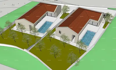 Prodaja - dva građevinska zemljišta s pravomoćnim dozvolama za izgradnju kuća s bazenom, Marčana! Gradnja može početi odmah! - 4