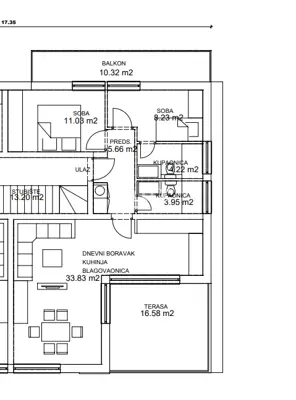 Stan 111 m², Pakoštane - krovna terasa i jacuzzi - 16