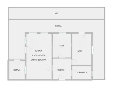 Wohnung 55 m², Perjavica, Garten und Außenparkplatz - 10