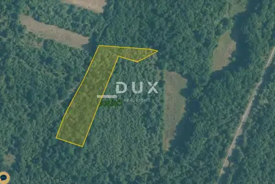 Landwirtschaftsfläche, Juršići - Wald und Zufahrt mit dem Auto