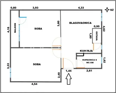 Wohnung 58 m², Karlovac Gaza - 3 Zimmer, Balkon - 12