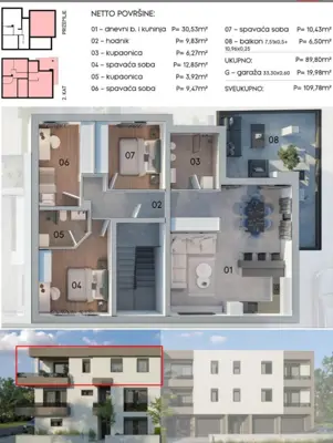 Wohnung 109,78 m², Kaštanjer, Neubau mit Garagenstellplatz - 2