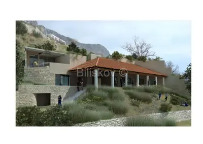 Grundstück 4.732 m², Podstrana - freier Blick auf das Meer und Split
