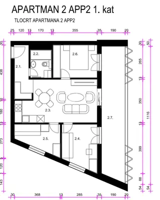 Apartment 71.6 m², Resnik - 3 rooms + living room in a new project - 7