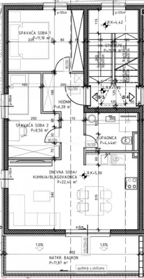 Stan 58,7 m², Kaštel Stari - 2 spavaće sobe i balkon - 14