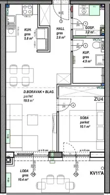 Stan 46,5 m², Čakovec Globetka - lođa 10,4 m² - 6
