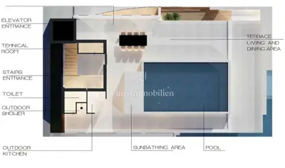 Penthouse u Sukošanu, prvi red do mora i bazen - 14