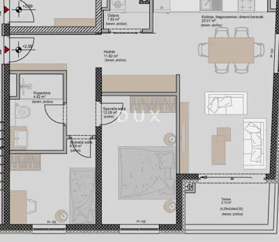 Apartment 63.8 m², Poreč - 2 rooms + living room in a new project - 2