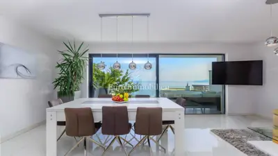 Semi-detached villa, Pobri above Opatija, panoramic view of Kvarner