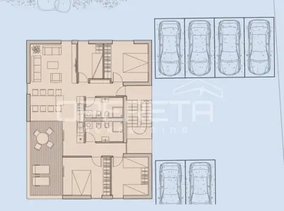 Stan 108 m², Karigador - 200 m od mora i pogled na more - 17