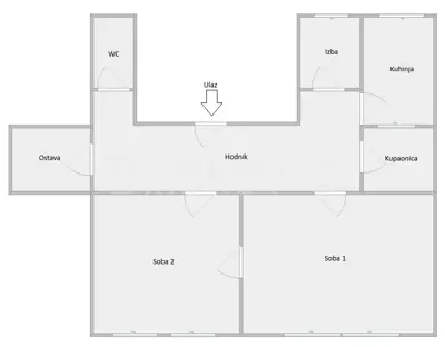 Nova Ves, dvosoban stan površine 70 m² na 1.katu zgrade