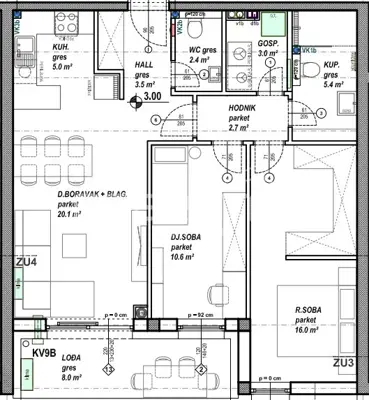 Apartment 69 m², Čakovec Globetka, loggia and choice of finishes - 6