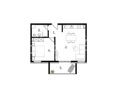 Stan 55,9 m², Vodice - 1 spavaća soba i lođa - 2