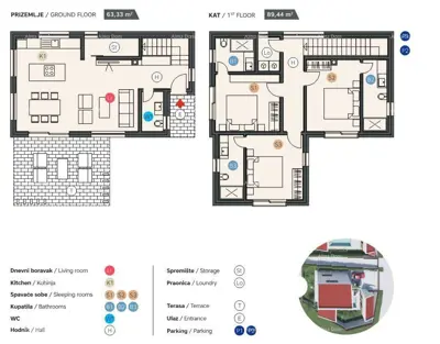 Building land, Filipana, house project with pool and permit