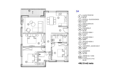 Stan 127 m², Vodice - krovna terasa 102 m² s pogledom na more - 16