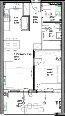 Apartment 46 m², Globetka, Čakovec - loggia 10 m² - 6