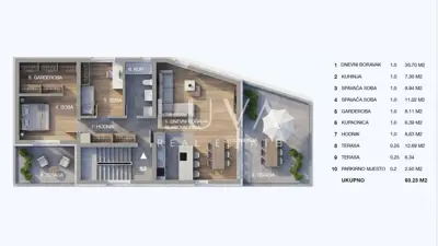 Apartment 93 m², Blato - 2nd floor, loggia and terrace - 7