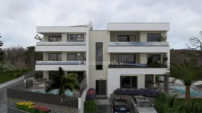 Apartman 100 m², Vrbnik - otvoren pogled na more
