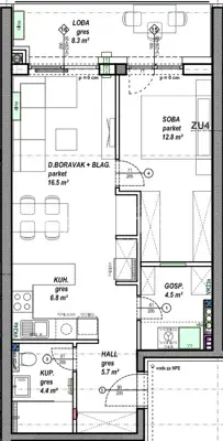 Apartment 51 m², Čakovec Globetka, loggia and choice of finishes - 6