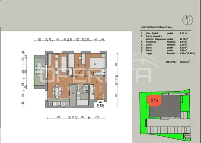 Stan 63 m², Dugo Selo - Centar, 3. kat s liftom - 2