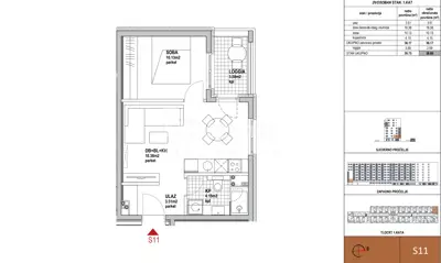Apartment 38.9 m², Dugave - 2 rooms, loggia and elevator - 4