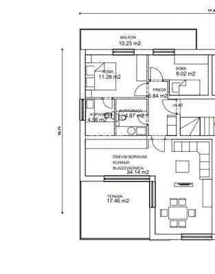 Stan 115,7 m², Pakoštane - krovna terasa i jacuzzi - 13
