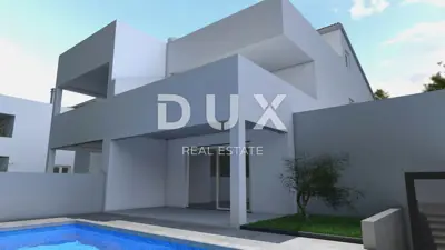 ISTRA, PEROJ Doppelhaus im Bau mit Pool und Meerblick