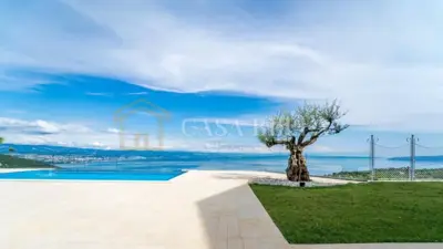 Villa in Poljane, Blick auf Kvarner und Pool - 3