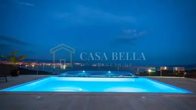 Villa in Poljane, Blick auf Kvarner und Pool - 9