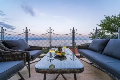 Villa in Poljane, Blick auf Kvarner und Pool - 11