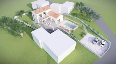 Building plot, Vrbnik, house project with a pool - 2