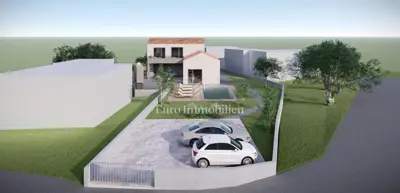Building plot, Vrbnik, house project with a pool - 5
