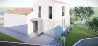 Building plot, Vrbnik, house project with a pool - 8