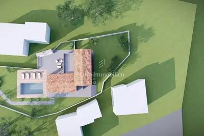Building plot, Vrbnik, house project with a pool - 4