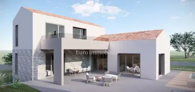 Building plot, Vrbnik, house project with a pool - 9