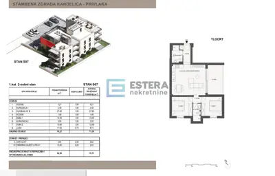 Apartment S07 77 m² Sabunike, Privlaka